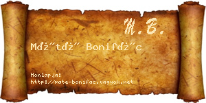 Máté Bonifác névjegykártya